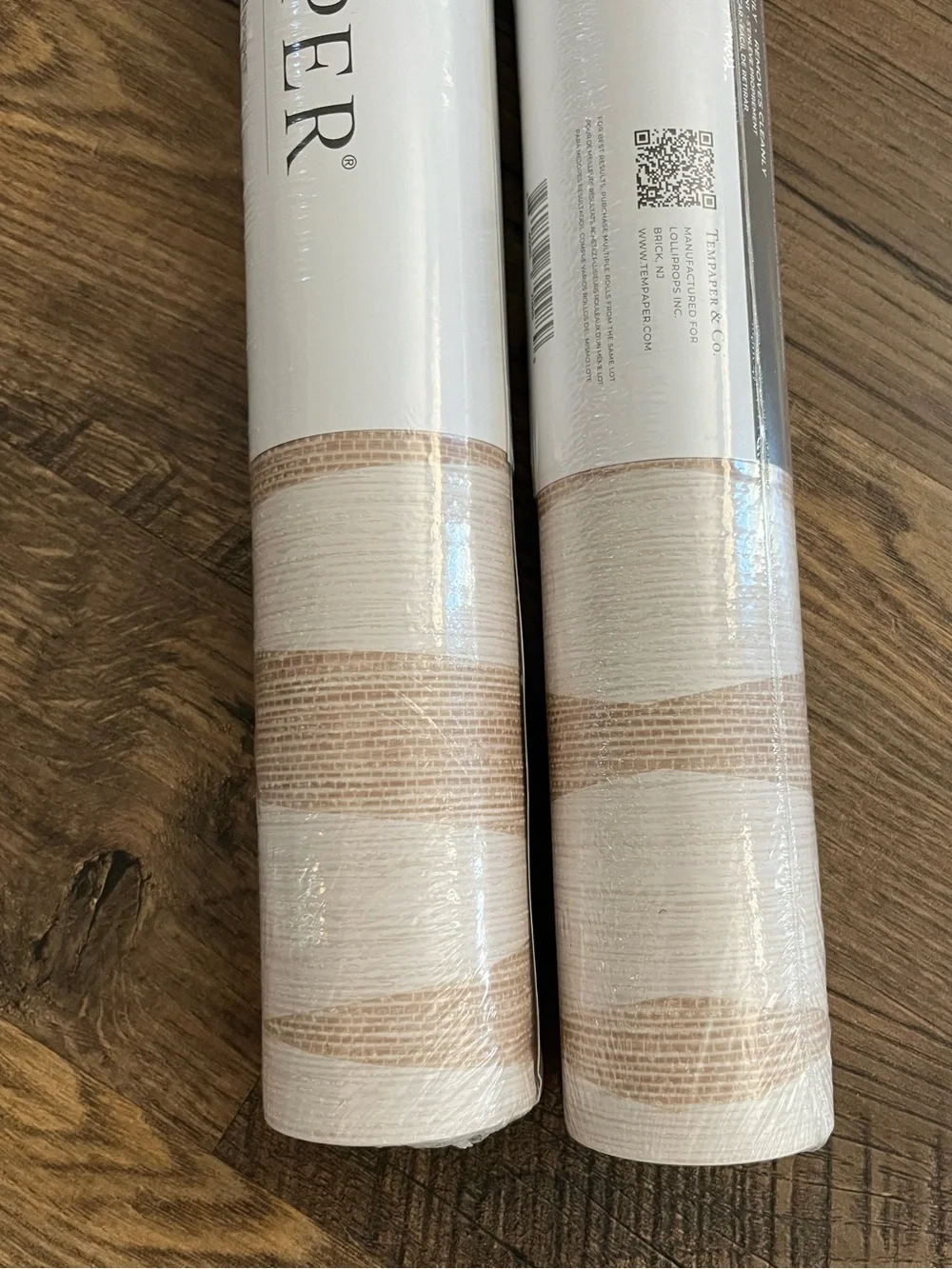 NWT TEMPAPER & Co Faux Grasscloth Geo Peel & Stick Wallpaper 2 Dbl Rolls GG5003